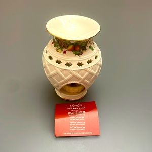 Vintage Lenox Tartan Christmas Design Porcelain Candle Wax Melter Beautiful NEW